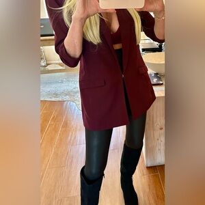 Spanx faux leather leggings, size small, black